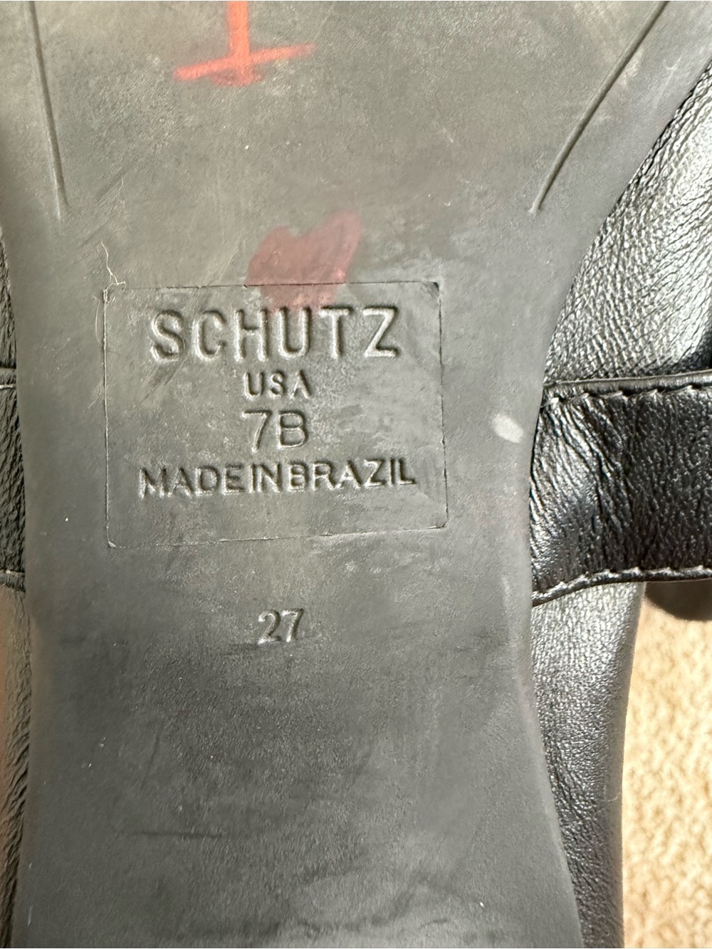 Schutz Calita Nappa Leather Ballet Flat In Black - Picture 7 of 9